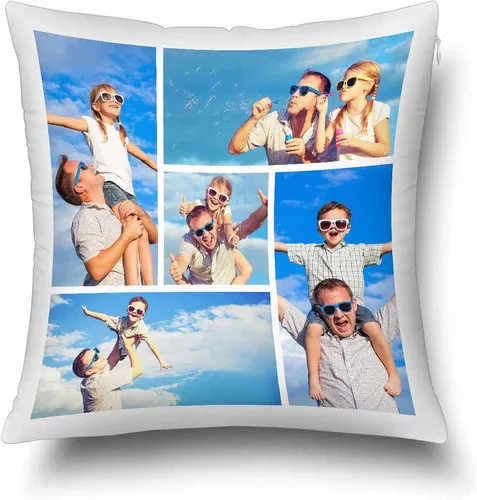 Vista 8 de Funda de almohada con foto personalizada, regalos para la familia, fotos personalizadas, fundas de almohada decorativas personalizadas, regalos