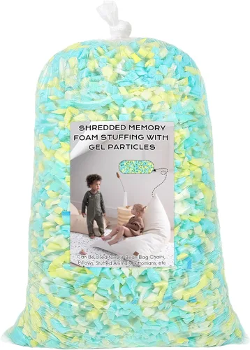 Vista 22 de Relleno para saco de boxeo de 5 libras, relleno de frijoles para almohada y puf, relleno de espuma viscoelástica triturada, relleno para saco