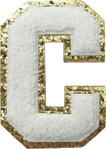 Vista 119 de 3Pcs Letter Patches Varsity Glitters Chenille,SPRT Iron on Blue Letter Patch,Alphabet Cloth Patch for Team Costume Decoration 3.1in Height S