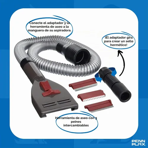 Vista 5 de Penn Plax VacGroom Kit de aseo para mascotas, Negro
