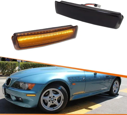 Vista 7 de ADIIL Juego de 2 luces LED de posición lateral para BMW Z3 M Coupe Roadster Carcasa de lente ahumada