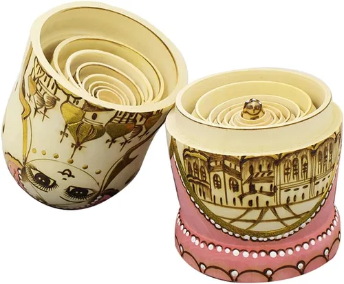 Vista 7 de Winterworm Lindas muñecas de madera hechas a mano tradicionales rusas en Moscú Kremlin muñecas de anidación rusas tradicionales Matryoshka Set de 10