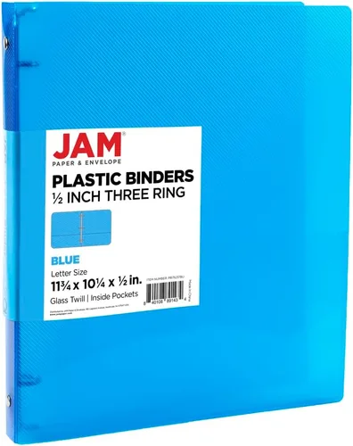 Vista 11 de JAM Paper - Carpeta de plástico de 1 pulgada, carpeta naranja de 3 anillas, se vende individualmente