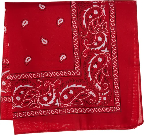 Vista 2 de Bandana roja vibrante de alta calidad, 20 x 20 pulgadas (paquete de 12), tela de poliéster suave, ideal para moda, actividades al aire libre