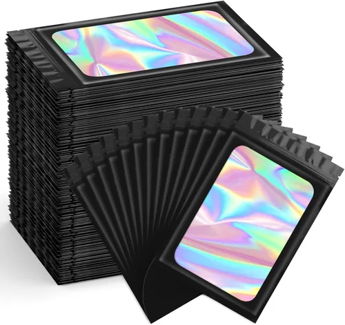 Vista 19 de Funfery Paquete de 300 bolsas resellables para almacenamiento de alimentos, bolsas transparentes de Mylar, bolsa de embalaje, comestibles, bolsa a