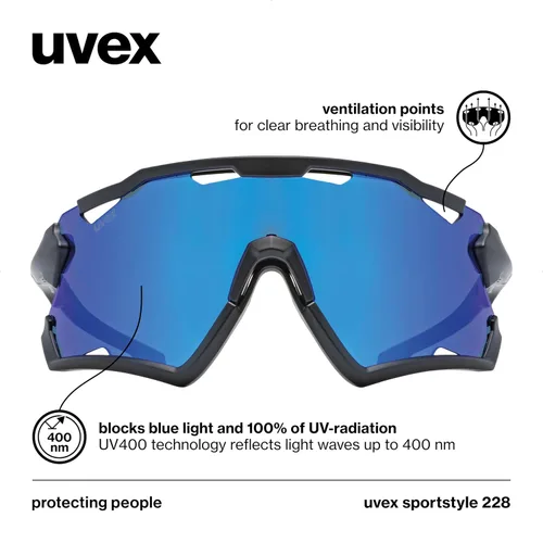 Vista 3 de Uvex Uvex Sportstyle 228 - Gafas deportivas unisex (paquete de 1)