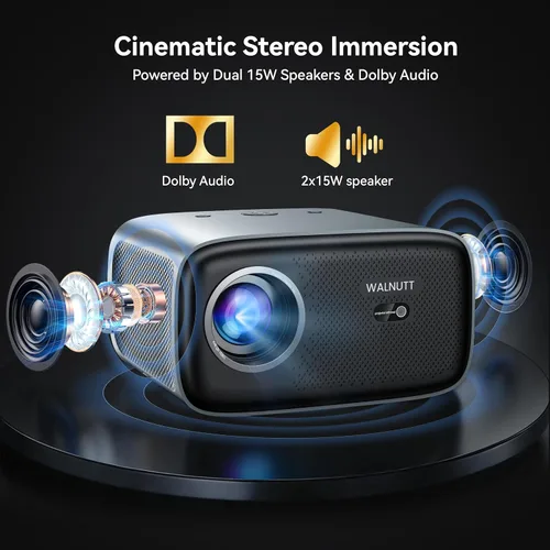Vista 7 de 【Compatible con 1200 ANSI/4K/licencia de Netflix】Proyector inteligente con WiFi y Bluetooth, cine en casa con enfoque automático AI y Keystone