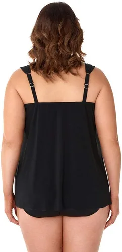 Vista 2 de Miraclesuit Traje de baño para mujer, talla grande, brasier con aros Razzle Dazzle, tankini, Negro