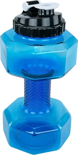 Vista 3 de Southern Homewares Botella de agua con forma de mancuernas de 2.2 L, para ejercicio, gimnasio, fitness, deportes, entrenamiento, portátil, Azul