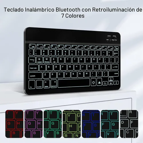 Vista 4 de JUQITECH Funda con teclado retroiluminado para Samsung Galaxy Tab S6 Lite de 10.4 pulgadas 2022/2020, Galaxy Tab S6 Lite SM-P610/P613/P615/P619