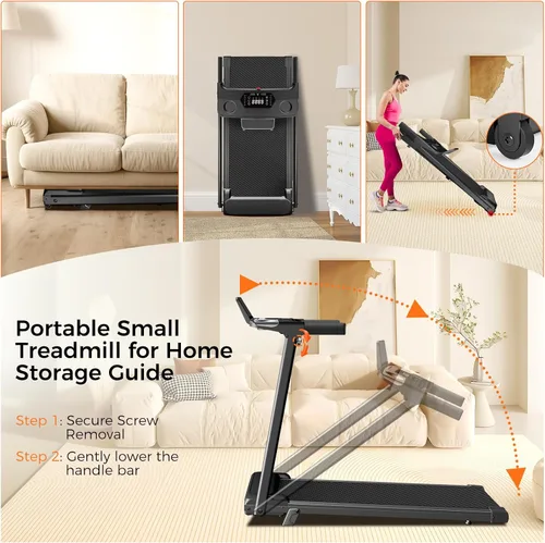 Vista 12 de Aiteid Treadmill with 12% Incline, 3.0HP Low Noise Treadmills for Home, Portable Electric Treadmill with Handles, Walking Pad, Compact Running