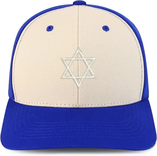 Vista 5 de Trendy Apparel Shop Gorra de béisbol bordada con símbolo de la estrella de David judía Negro