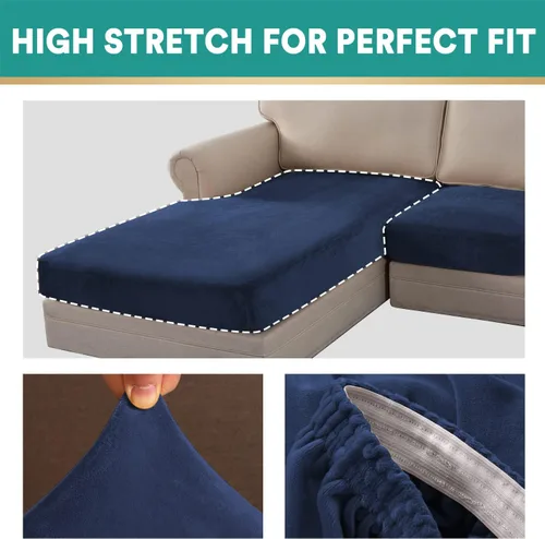 Vista 178 de OKYUK Fundas para sofá modular, 3 piezas, fundas de cojín de terciopelo para sofá, en forma de L, funda de cojín separado para sofá, protector
