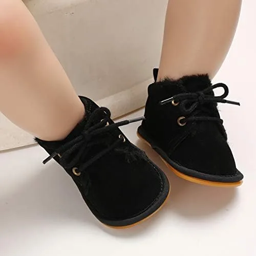 Vista 3 de Meckior Botar para aprender a caminar unisex, para niños y niñas, recién nacidos, terciopelo, suela de goma, zapatos antideslizantes