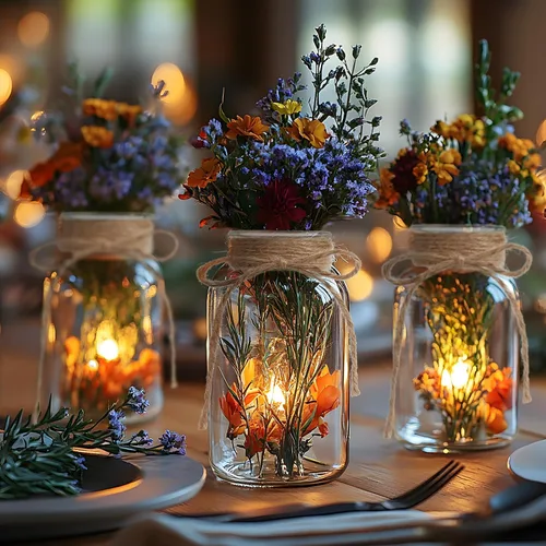 Vista 18 de Jarrones de vidrio vintage para flores, juego de 3 jarrones transparentes para centro de mesa de boda estilo granja, botella cilíndrica