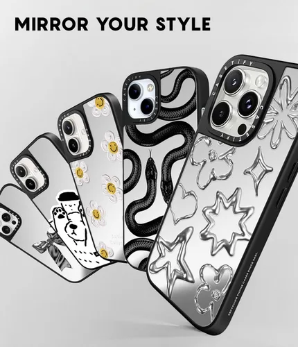 Vista 2 de CASETiFY Mirror - Funda para iPhone 15 Pro Max [reflectante, protección contra caídas de 4.9 pies/compatible con Magsafe] - Lindas impresiones