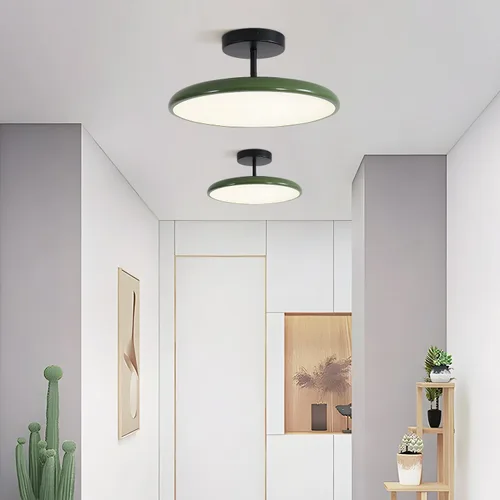 Vista 4 de KCO Lighting Iluminación Vintage Verde Luz de Techo Empotrada Negra Luz de Techo Semi Empotrada de Mediados de Siglo Moderno Lámpara de Techo