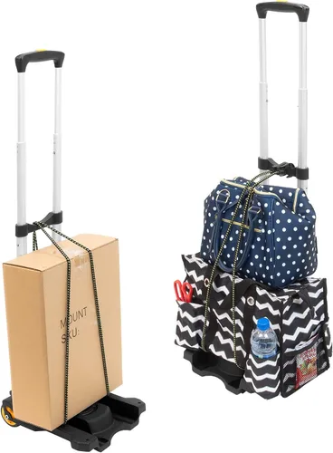 Vista 3 de Mount-It! Carrito de equipaje plegable con ruedas Fuerte, compacto, soporta 77 libras - Transporta cajas, mochilas sin problemas