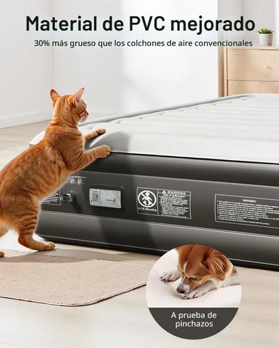 Vista 4 de CHILLSUN Colchón de aire doble con bomba incorporada, cama inflable