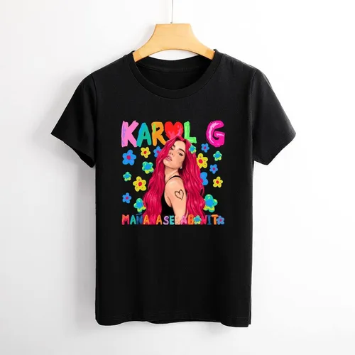 Vista 4 de Karols G Shirt Mananas seras Bonitos Camiseta para Mujer