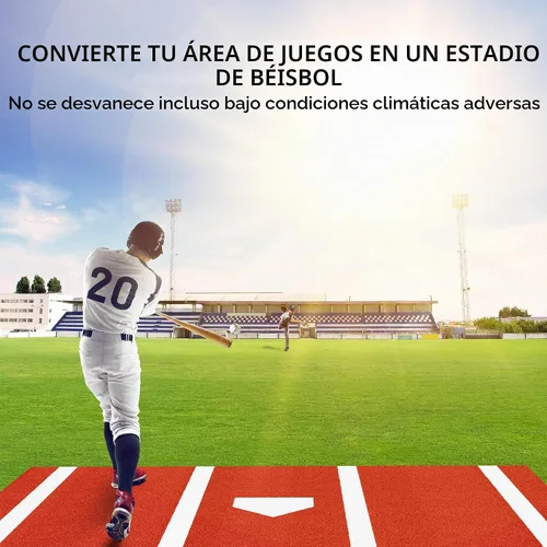 Vista 3 de Baseball Hitting Mat Baseball Batting Turf with Batters Box and Home Plate