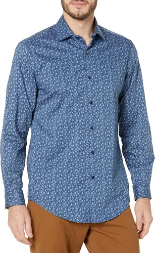 Vista 13 de Van Heusen Camisa de vestir para hombre Slim Fit Stain Shield Stretch Mercurio Oscuro Viejo