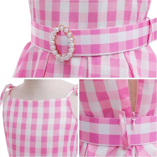 Vista 4 de LG LOUIS GARDEN Disfraz de cosplay para mujer, vestido rosa para adultos, película princesa, fiesta, Halloween, muñeca, falda de cosplay