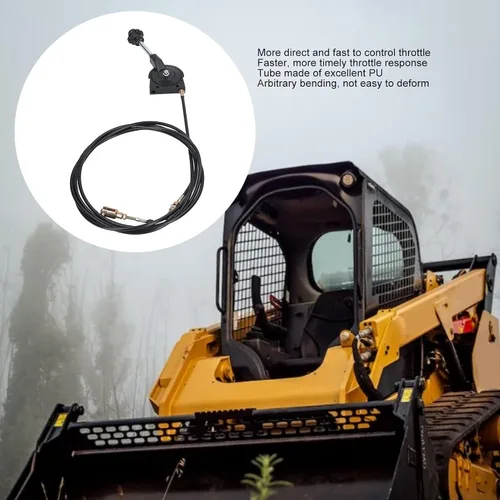 Vista 2 de Cable de acelerador manual de excavadora, cable de acelerador universal de 3,5 M, cable de control de motor de excavadora, tubo de PU de junta