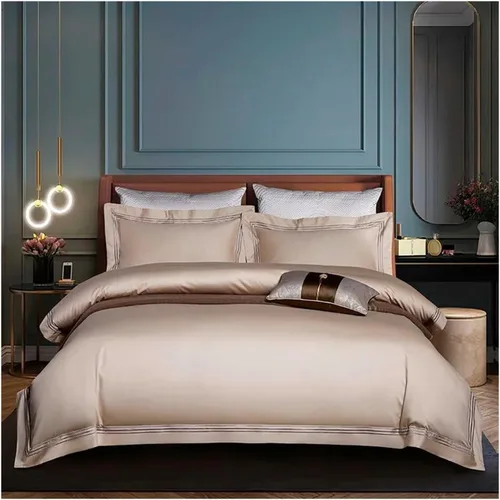 Vista 12 de Juego de ropa de cama de algodón egipcio de 1000 hilos, 4/6 piezas, tamaño doble, queen, king, bordado, funda de edredón, sábana, funda de almohada
