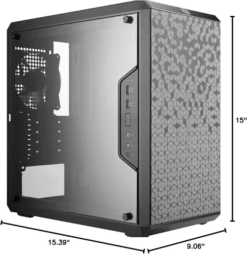 Vista 18 de Cooler Master MasterBox Q300L Torre Micro-ATX con filtro de polvo de diseño magnético, panel lateral acrílico transparente, E/S ajustable y flujo