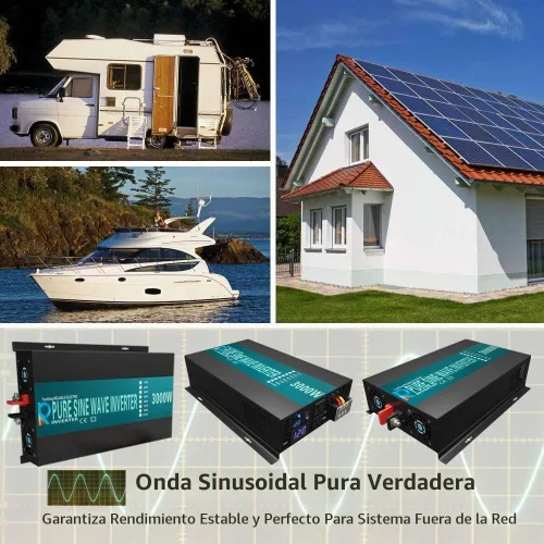 Vista 6 de WZRELB 3000W 12V onda sinusoidal pura inversor de energía solar DC AC convertidor (RBP300012W)