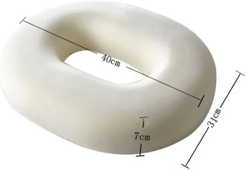 Vista 8 de KALLORY Cojín de asiento Donut Prevención Cama Hemorroides Tailbone Negro Malla Reutilizable