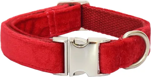 Vista 7 de Bubblepup Collar de terciopelo para perro, collar suave para perros pequeños, medianos y grandes