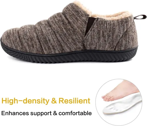 Vista 3 de Zizor Pantuflas Caterpillar cómodas para hombre, zapatos de casa para interiores y exteriores, parte superior de punto suave y cálido, suela