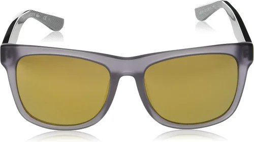Vista 2 de Lacoste Gafas de sol unisex cuadradas con espejo dorado L805SA 024 56, Humo matenegro sólido
