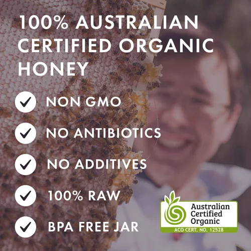Vista 5 de BIOSOTA Miel de Manuka orgánica MGO 1200+ - Miel de Manuka de grado médico de Australia NPA/ULF 25+, miel pura 100% cruda sin calentar, 8.8 oz