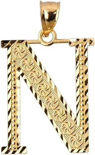 Vista 21 de Colgante personalizado de oro amarillo de 10 quilates con letras iniciales A-Z