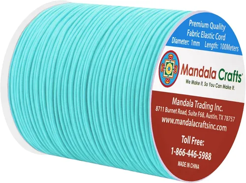 Vista 2 de Mandala Crafts Cordones elásticos de aguamarina de 0.039 in