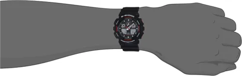Vista 4 de Casio G-Shock Ana-digi World Time Reloj para hombre con esfera negra #GA100-1A4, Negro, Digital, movimiento de cuarzo