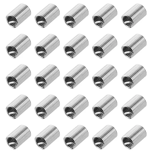 Vista 12 de uxcell 50 piezas de insertos de rosca de alambre 1/2-13 UNC 1D (1/2 ") 304 de acero inoxidable helicoidal tipo helicoidal kit de reparación de rosca