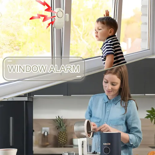 Vista 5 de Alarma de ventana de puerta, alarmas de ventana para seguridad del hogar, timbre de puerta de 120 dB para tienda, ideal para el hogar, garaje WW10M