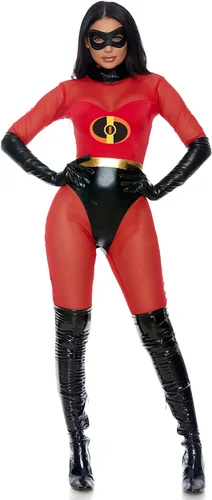 Vista 3 de Forplay Disfraz de superhéroe para mujer, rojo, XSSLXL de EE. UU