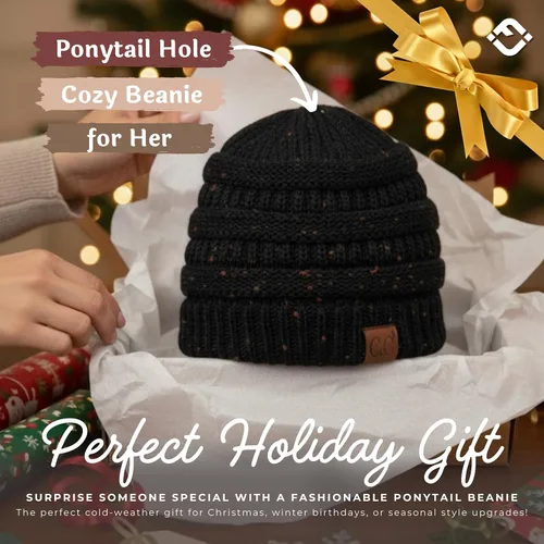 Vista 111 de Funky Junque - Gorro para mujer con ranura para cola de caballo