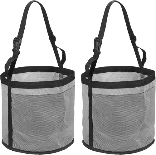 Vista 26 de Bolsa de alimentación para caballo, bozal de caballo con correa ajustable, malla de nailon, impermeable, bolsa para caballos de grano inferior Negro