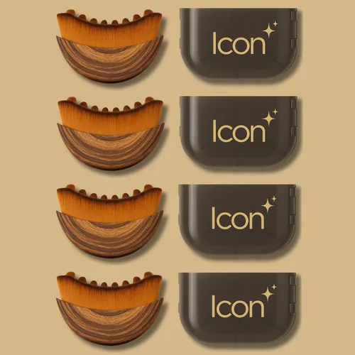 Vista 10 de ICON - Cepillo facial de contorno linfático para drenaje linfático Marrón - 1 juego
