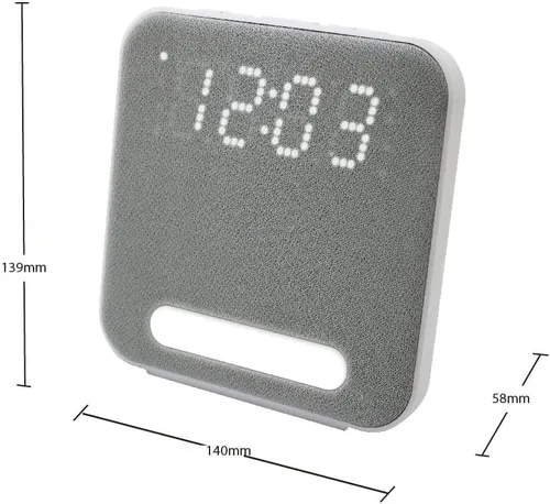 Vista 2 de HANNLOMAX Radio despertador HX-152CR, radio PLL AM/FM, reloj digital con alarma doble, luz nocturna. (gris)
