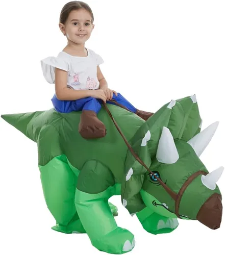 Vista 9 de HSCTEK: disfraz inflable de dinosaurio para niños y niñas Dilofosaurio