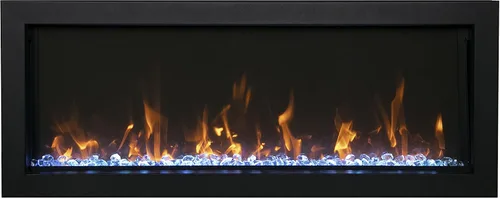 Vista 4 de Amantii Panorama - Chimenea eléctrica para interiores y exteriores, extra delgada, integrada (BI-60-XTRASLIM), 60 pulgadas