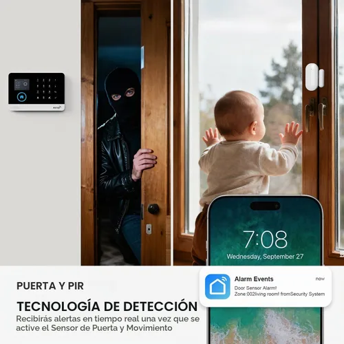 Vista 5 de Sistemas de alarma para el hogar LWOHSI con sensores de puerta y movimiento