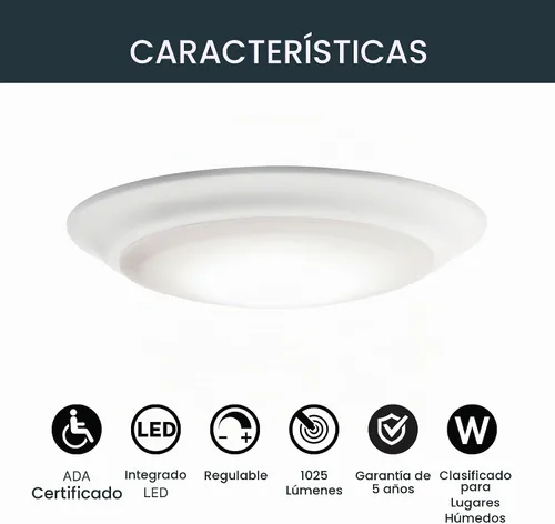 Vista 4 de Kichler 43848WHLED30T Horizon 6.5" LED 3000K Downlight en blanco